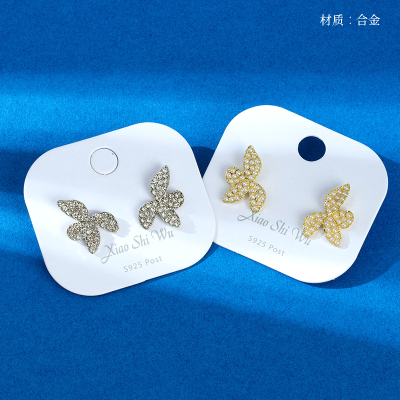 New full diamond butterfly earrings