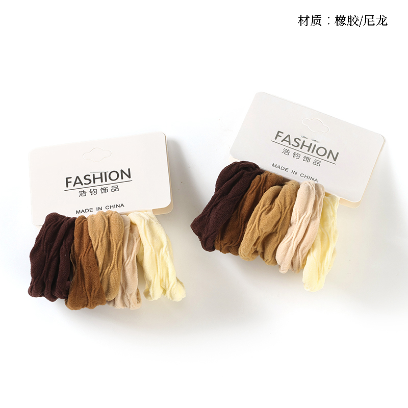 elevator five milk tea color jacquard rubber bands