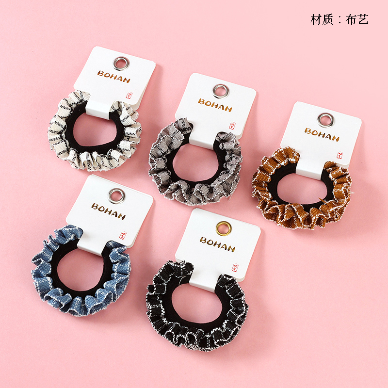 Boxed Color Plaid Fabric Rubber Tendons