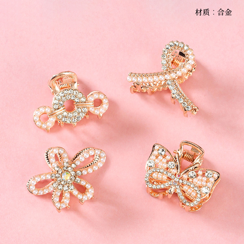 Pearl rhinestone shape small claw