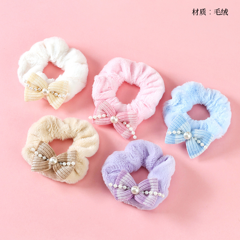 Pearl color bow tie large terry