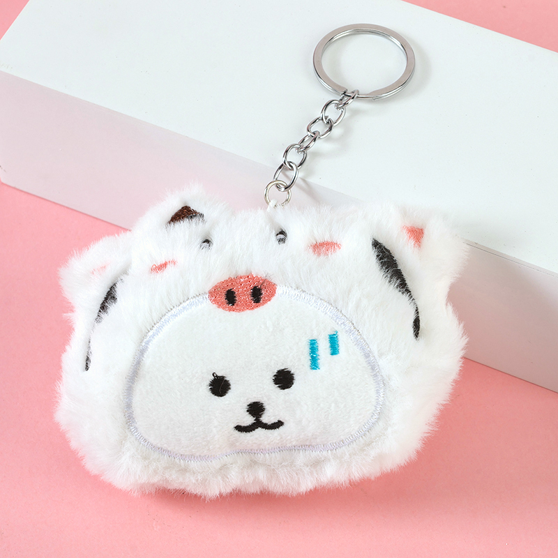 Plush cattle and horses working bear pendant