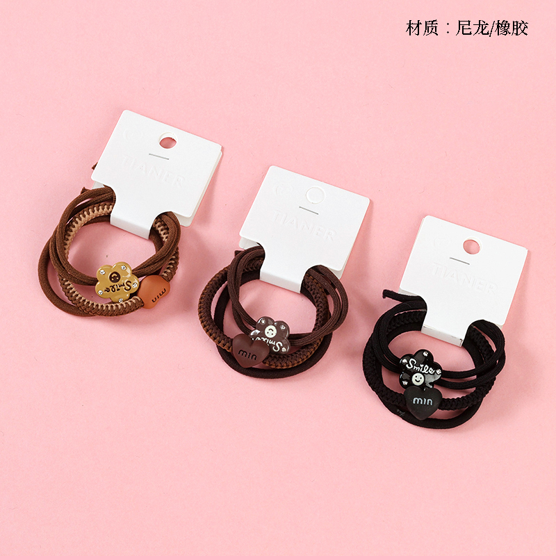 Boxed 3 milk tea color accessories rubber band