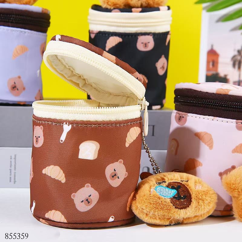Croissant Capybara Coin Purse Keychain 23033-03