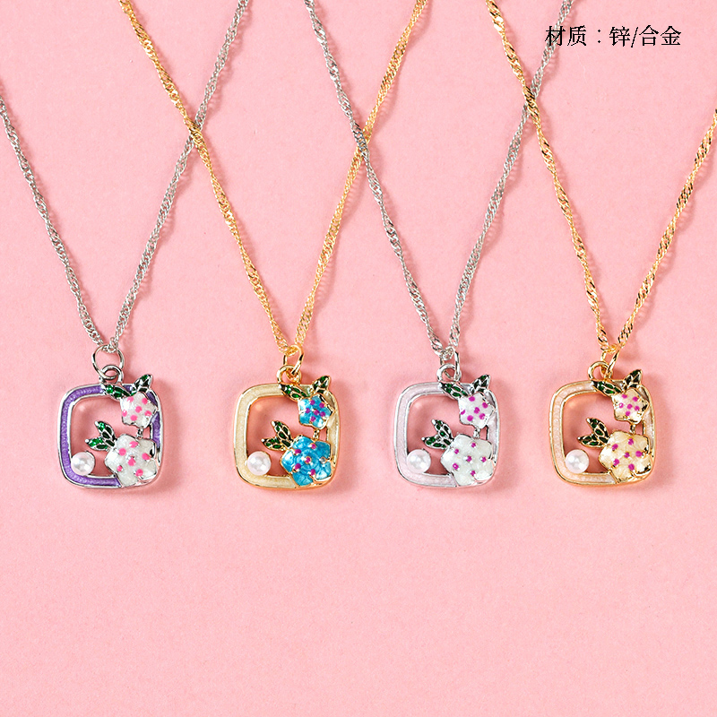 Oil Painting Garden Water Ripple Necklace