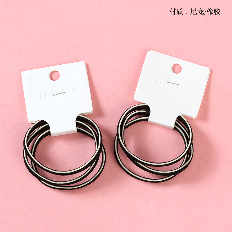 Boxed 3 black striped high elastic rubber bands