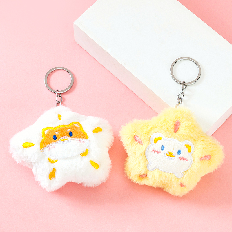 Plush Cartoon Animal Star Pendant