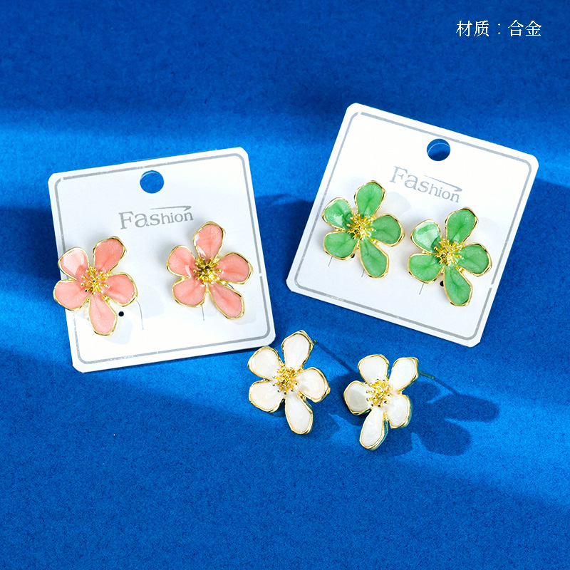 Long drip camellia earrings