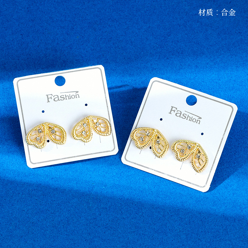 Long French Cut-out Butterfly Stud Earrings