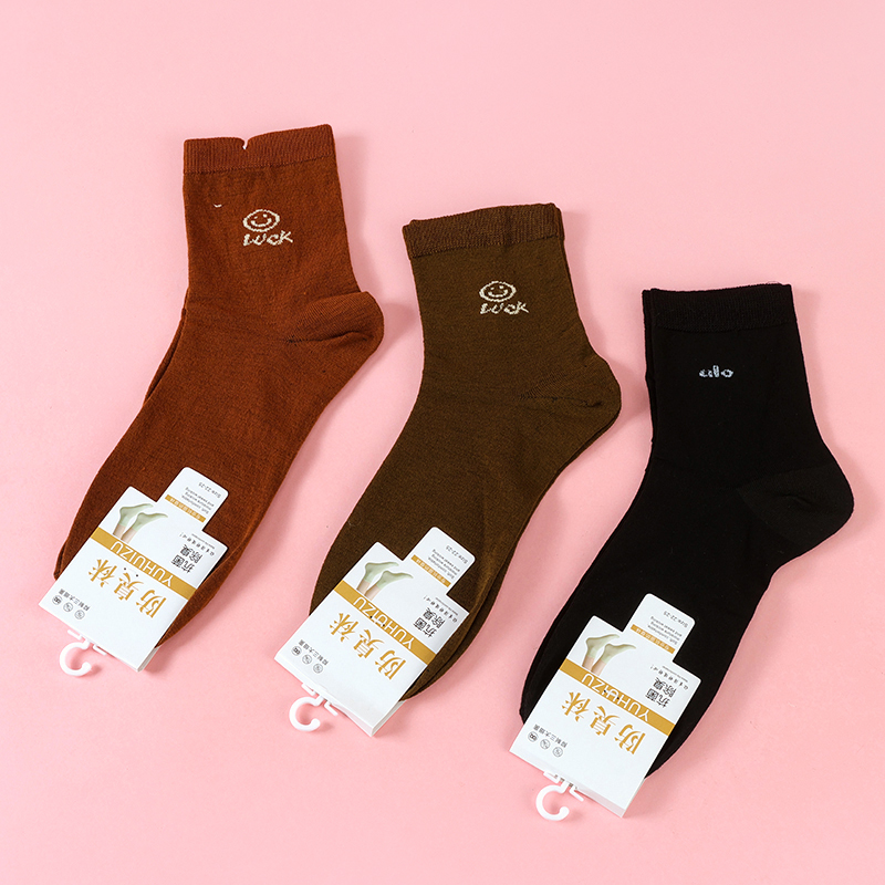 Women's simple print cotton socks