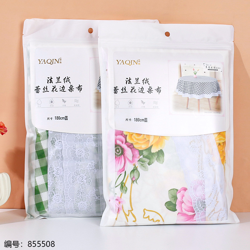 206480 Flannel Lace Round Tablecloth 180cm