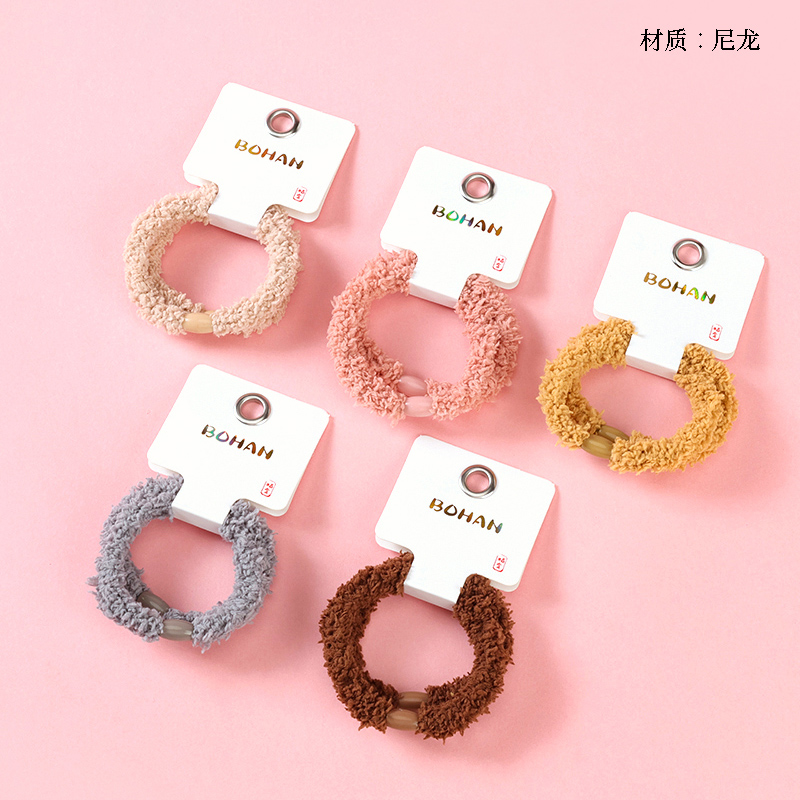 Boxed two colored plush rubber bands