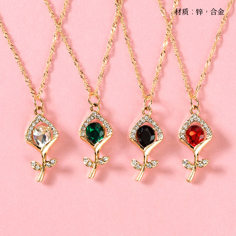 Zircon Tulip Water Ripple Necklace