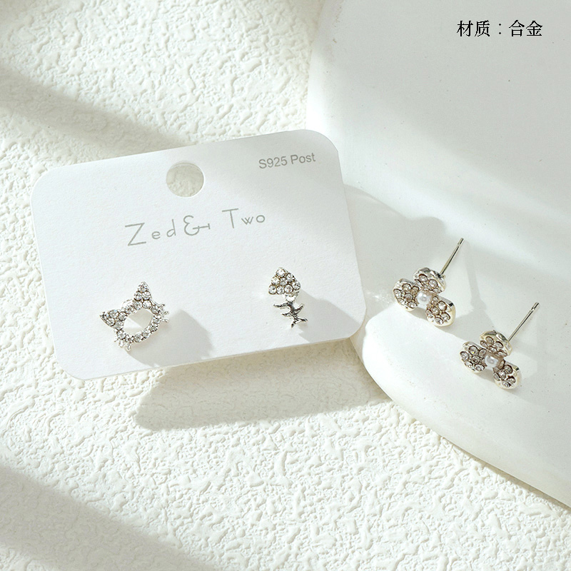 Long Rhinestone Stud Earrings