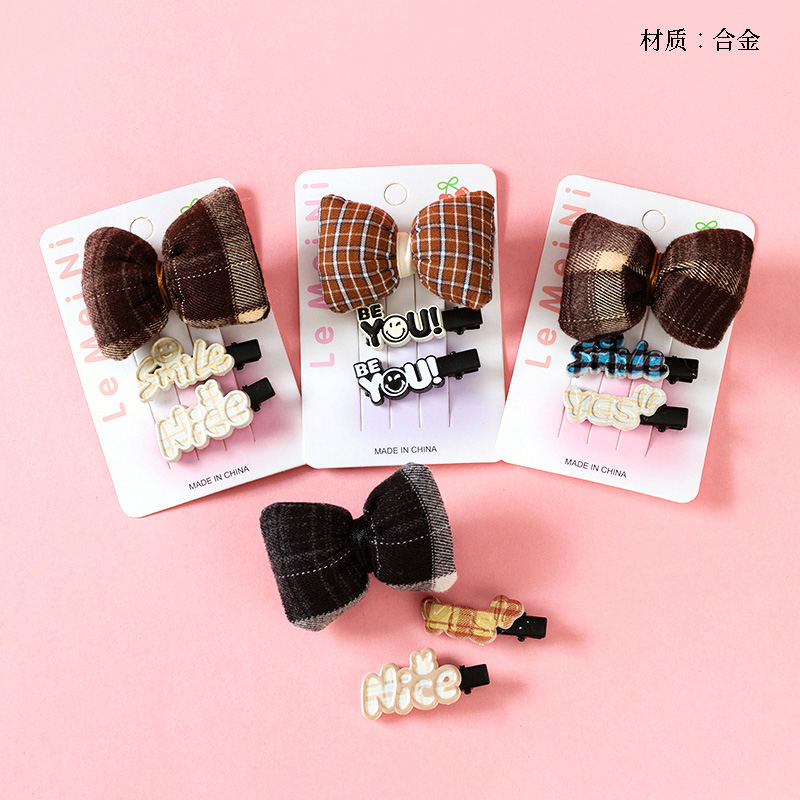 Boxed cotton bow tie letter accessories duck clip