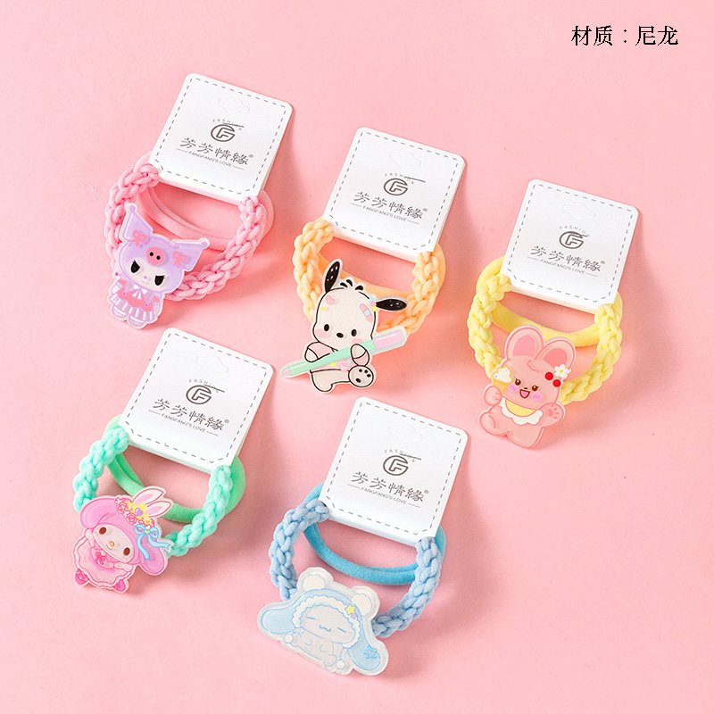 Two colored large cartoon accessories rubber bands