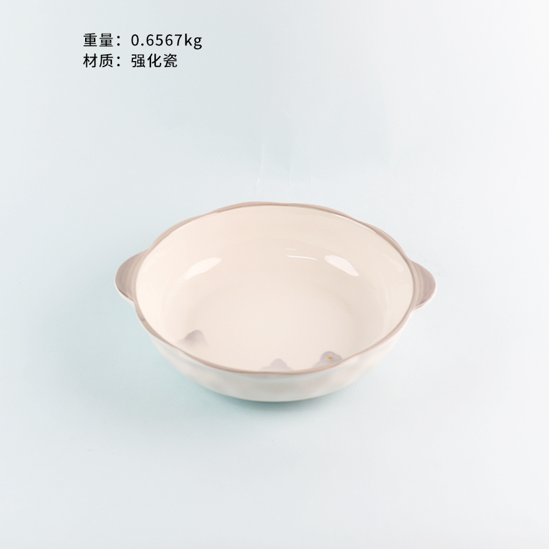 10 inch landscape painting binaural hand bowl (254mm)