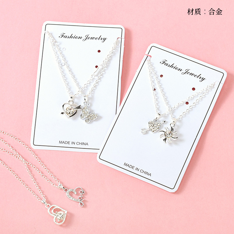 Multi-diamond couple necklace