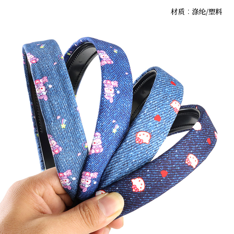 Printed Denim Sponge Head Buckle