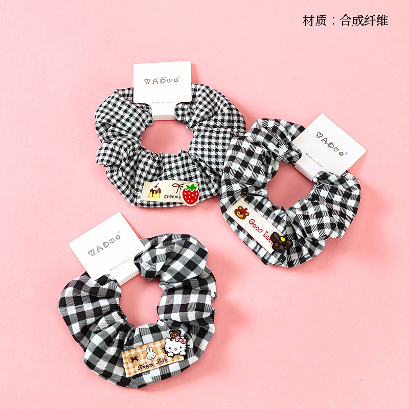 Cartoon Boxed Accessories Black and White Plaid Large Bowel Ring