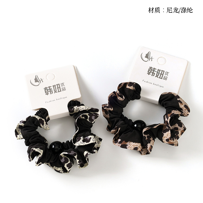 Boxed two leopard lace fabric rubber bands