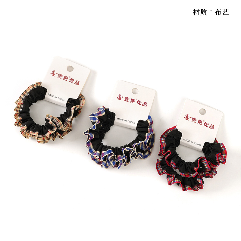 Two colored lattice lace cloth ring rubber band