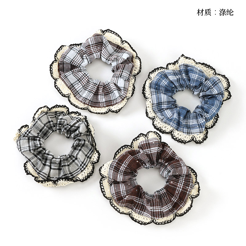 Rhinestone lace check large intestine ring