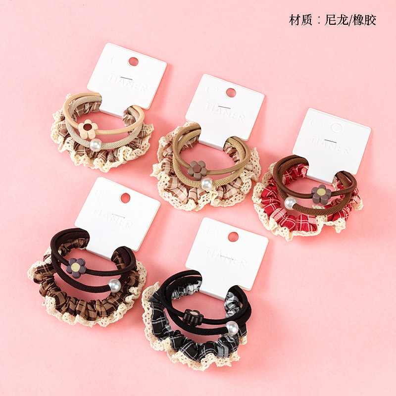 Three plaid lace combination rubber bands