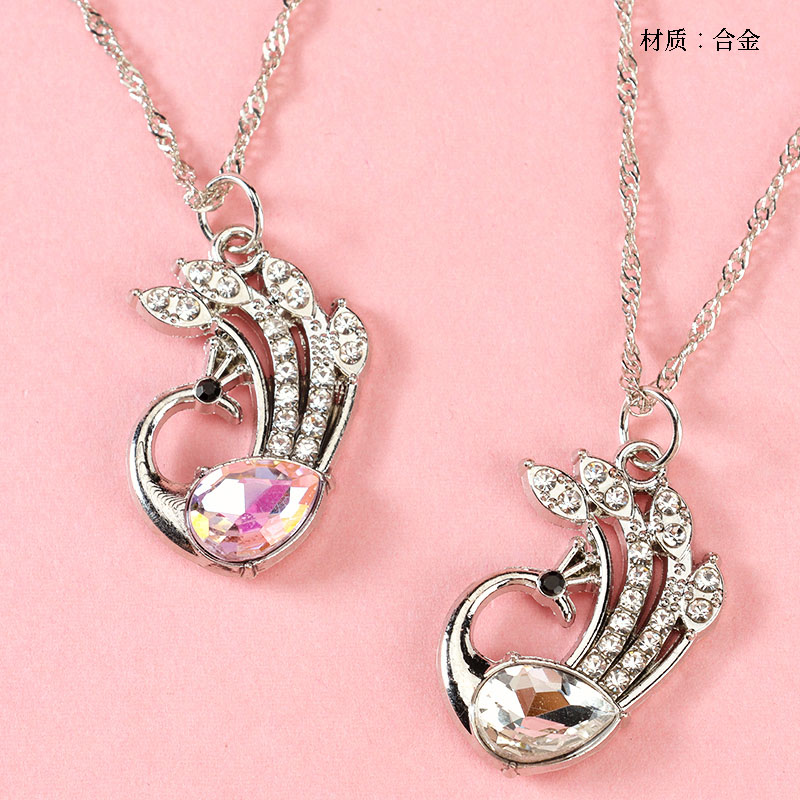 Micro jewel peacock necklace