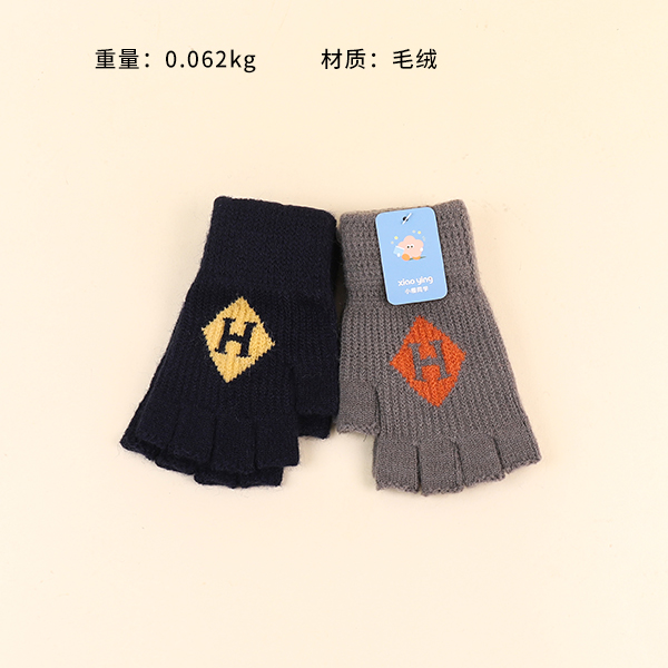 B603 men's half finger plush gloves - Gambar 2