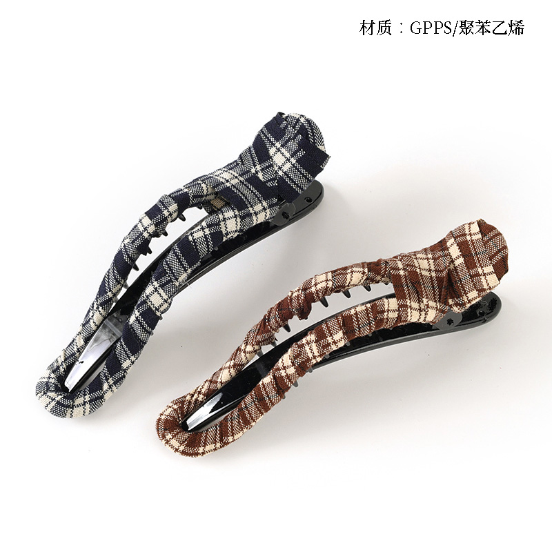 Simple Bow Plaid Large Duck Clip