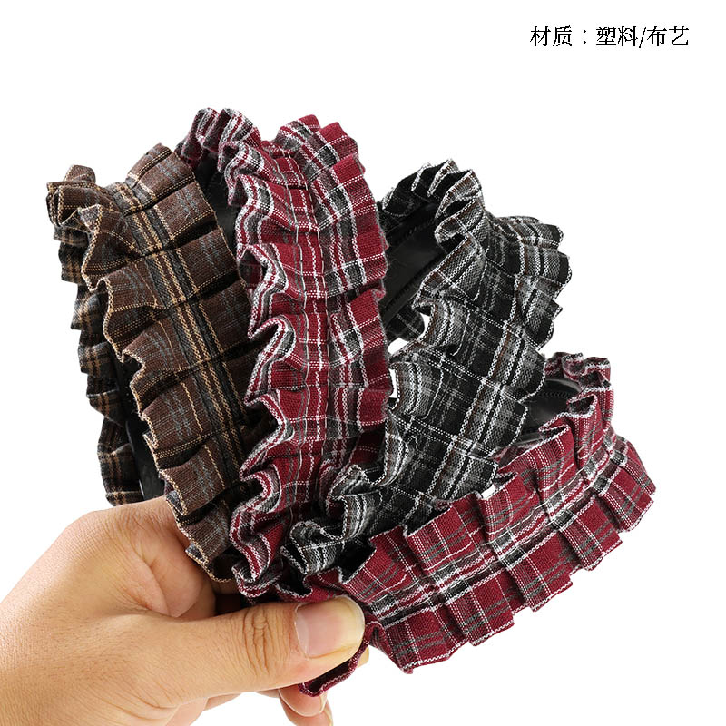 Vintage lace plaid head buckle