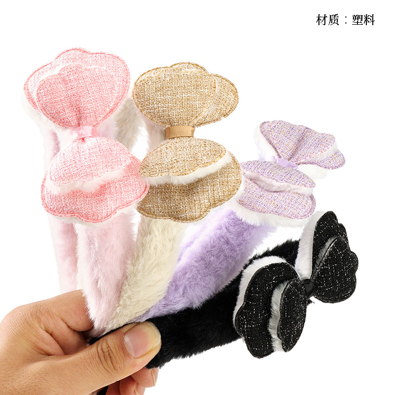 Double-layer bow tie plush buckle