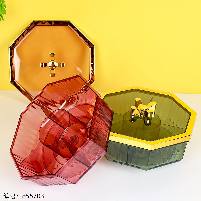 Rotating Octagonal Snack Box with Lid 2937