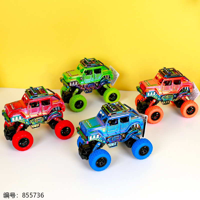 HY-18 Neon Paint Shell Double Pull-Back Climbing Race Car Toy (1 x 8)