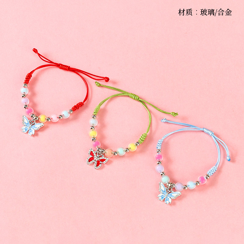 Frosted Bead Pendant Woven Bracelet