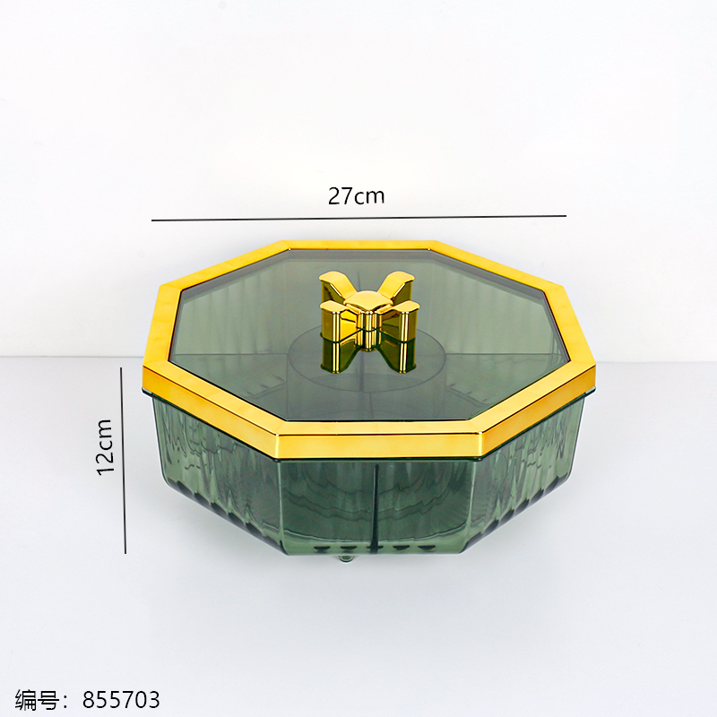 Rotating Octagonal Snack Box with Lid 2937