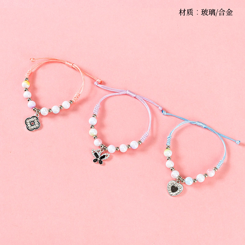 Matte Beaded Pendant Woven Bracelet