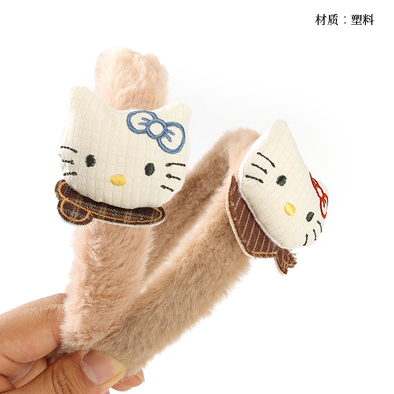 Milk color cotton KT cat plush buckle