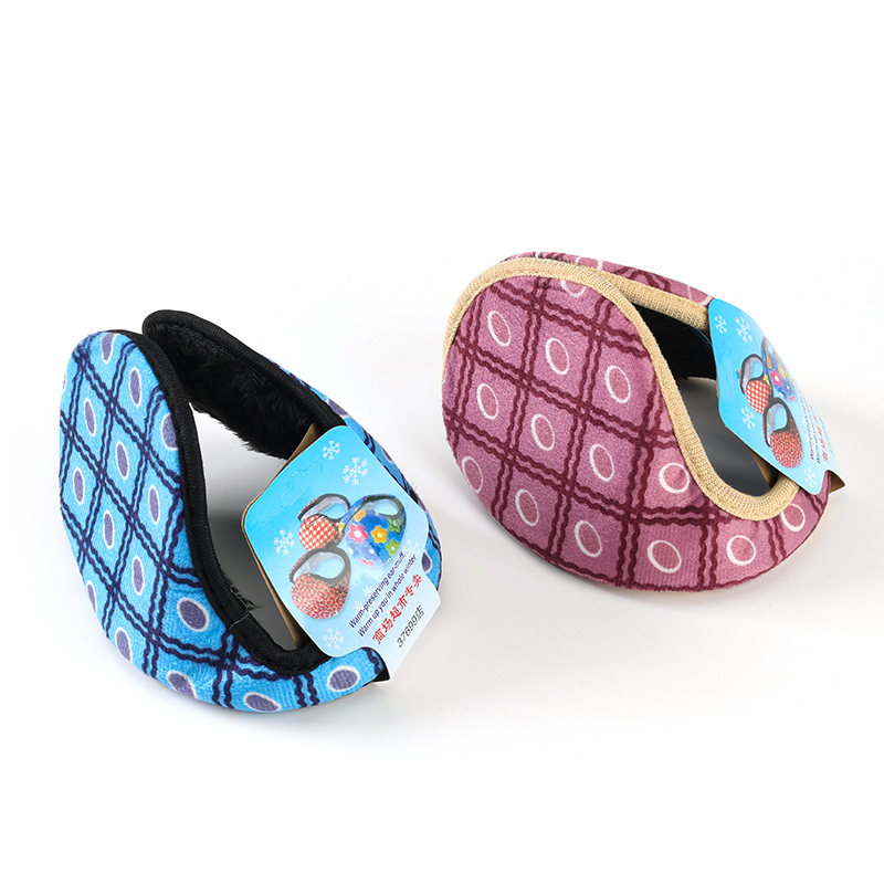 Plush polka dot earmuffs