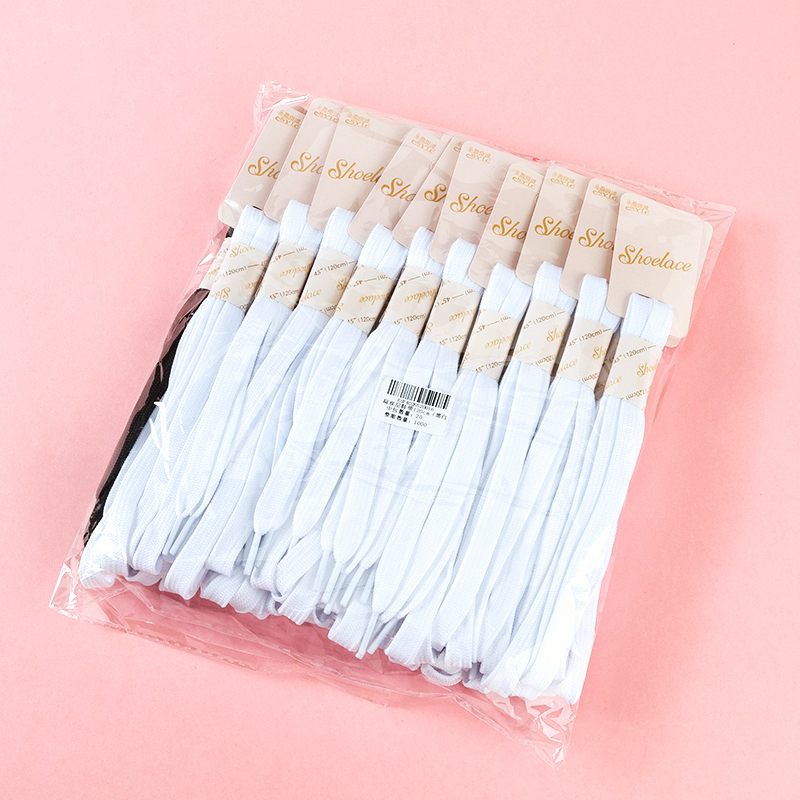 Flat double shoelace 120cm (black and white mixed color)