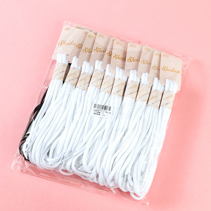 Semi-circular shoelace 120cm (black and white mixed color)