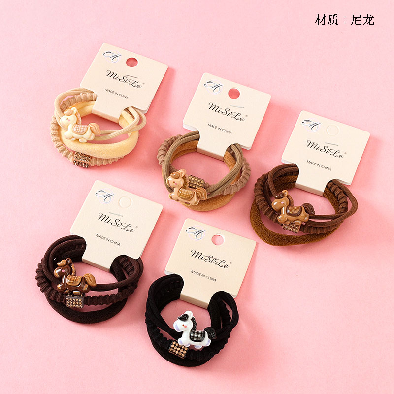 Curry color pony accessories combination rubber band (3)
