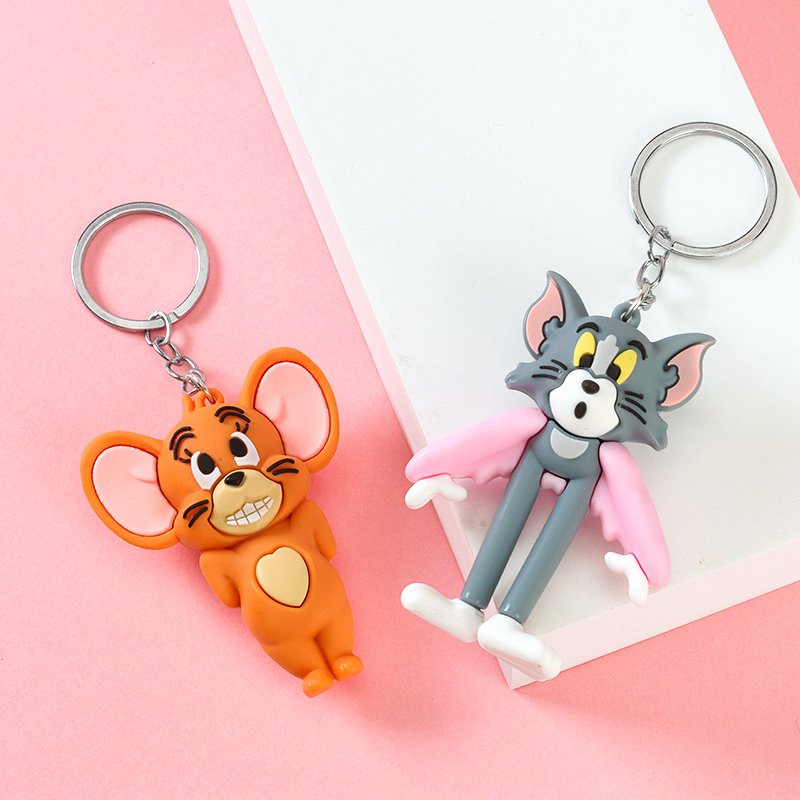 New soft glue cat and mouse pendant