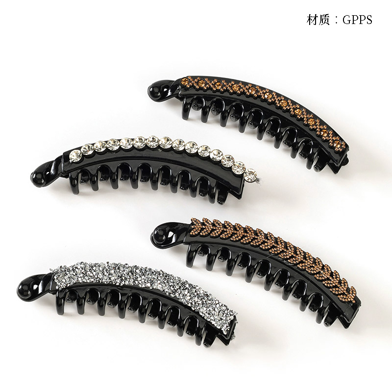 Boxed double-sided rhinestone banana clip