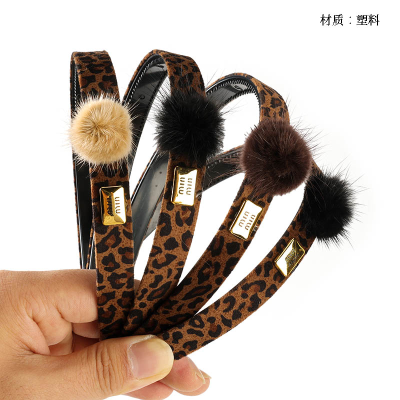 Boxed Leopard Print Hair Ball Accessories Head Buckle