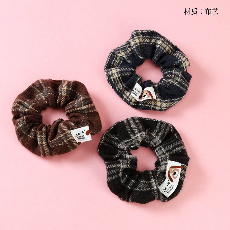 New Wool Labeling Plaid Intestinal Ring