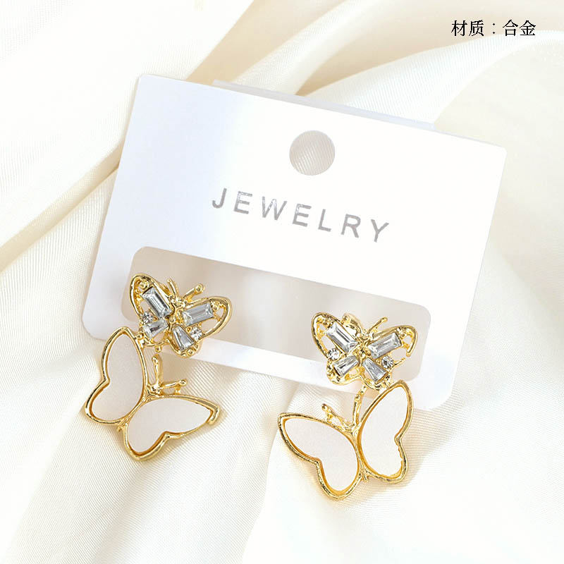 Flashing Double Butterfly Stud Earrings