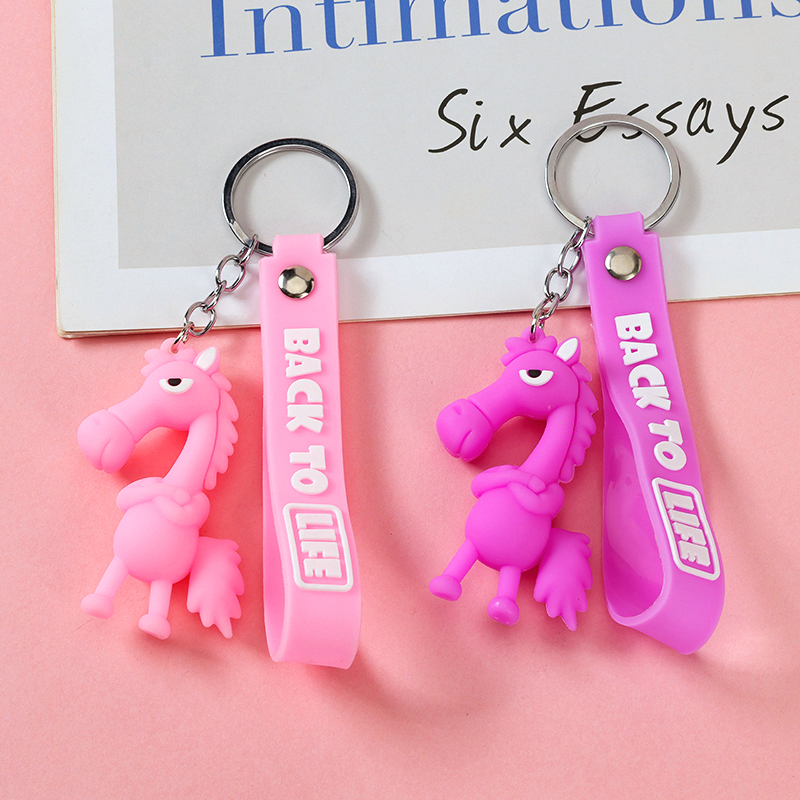 Strap high cold black horse pendant