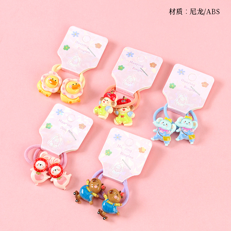 Long strip two cartoon accessories children's rubber band